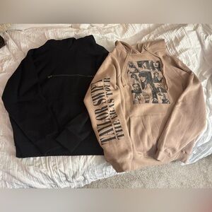 Taylor Swift TTPD & Eras Tour Sweatshirt Bundle Tan & Black Size XL